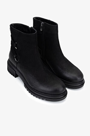 Valmenti Kadın Hakiki Deri Siyah Nubuk Düz Bot 322 1950860 BN BOT SK25-26 SIYAH NBK