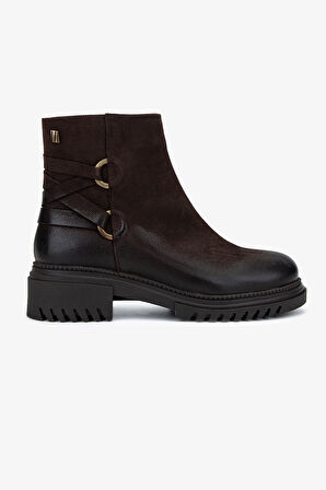 Valmenti Kadın Hakiki Deri Kahverengi Nubuk Düz Bot 322 1950860 BN BOT SK25-26 KAHVE NBK