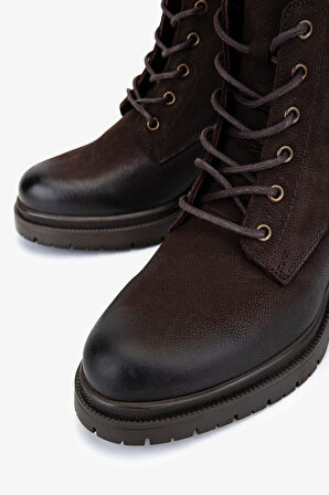 Valmenti Kadın Hakiki Deri Kahverengi Nubuk Topuklu Bot 322 2552502 BN BOT SK25-26 KAHVE NBK