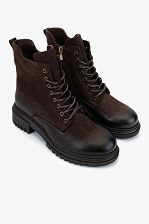 Valmenti Kadın Hakiki Deri Kahverengi Nubuk Casual Bot 322 1950865 BN BOT SK25-26 KAHVE NBK