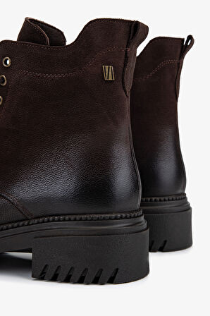 Valmenti Kadın Hakiki Deri Kahverengi Nubuk Casual Bot 322 1950865 BN BOT SK25-26 KAHVE NBK