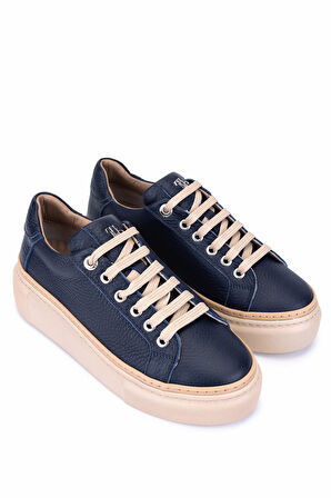 Tamer Tanca Kadın Hakiki Deri Lacivert Sneakers & Spor Ayakkabı 1116 5022-09 BN AYK SK25-26 LACI FLTR
