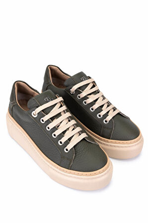 Tamer Tanca Kadın Hakiki Deri Haki Sneakers & Spor Ayakkabı 1116 5022-09 BN AYK SK25-26 HAKI FLTR