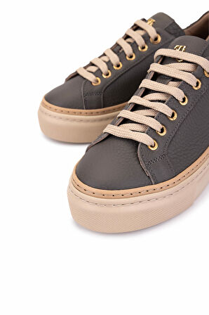 Tamer Tanca Kadın Hakiki Deri Koyu Gri Sneakers & Spor Ayakkabı 1116 5022-09 BN AYK SK25-26 K.GRI FLTR