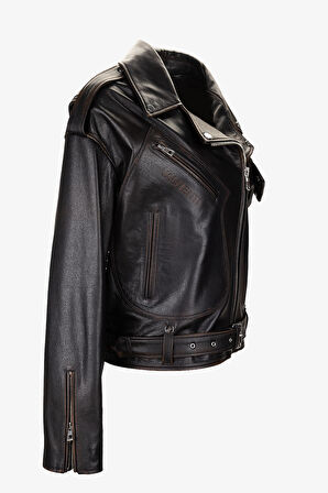 Valmenti Kadın Hakiki Deri Viski Eskitme Deri Mont 993 SPARK BYN DERIMONT SK25/26 VISKI ESKITME