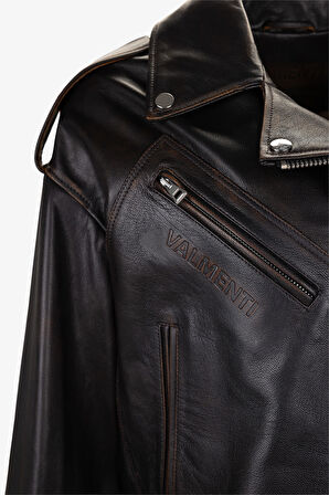 Valmenti Kadın Hakiki Deri Viski Eskitme Deri Mont 993 SPARK BYN DERIMONT SK25/26 VISKI ESKITME