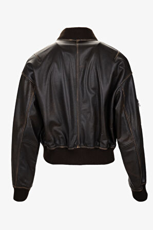 Valmenti Kadın Hakiki Deri Kahverengi Deri Mont 993 BOMBER BYN DERIMONT SK25/26 VISKI DOKME