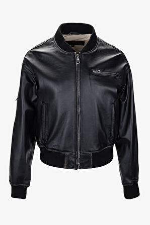 Valmenti Kadın Hakiki Deri Siyah Deri Mont 993 BOMBER BYN DERIMONT SK25/26 SIYAH SILME