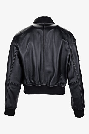 Valmenti Kadın Hakiki Deri Siyah Deri Mont 993 BOMBER BYN DERIMONT SK25/26 SIYAH SILME