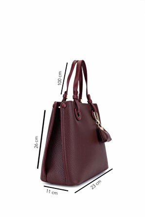 Tamer Tanca Kadın Suni Deri Bordo Omuz Çanta 921 27147 BN CNT SK25-26 BORDO
