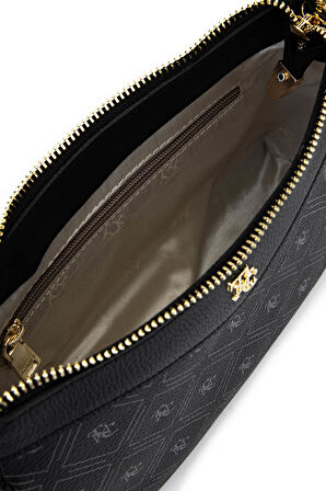 Tamer Tanca Kadın Suni Deri Siyah Desen Postacı Çanta 743 2339 BN CNT SK25-26 SIYAH GFRJ