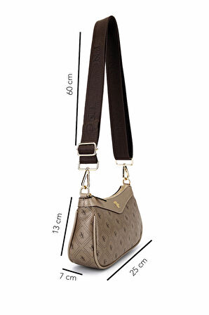 Tamer Tanca Kadın Suni Deri Altın Desen Postacı Çanta 743 2339 BN CNT SK25-26 ALTIN GFRJ