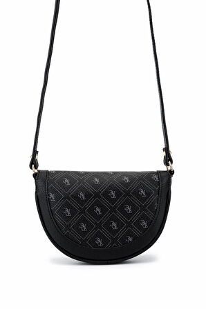 Tamer Tanca Kadın Suni Deri Siyah Desen Postacı Çanta 743 2338 BN CNT SK25-26 SIYAH GFRJ