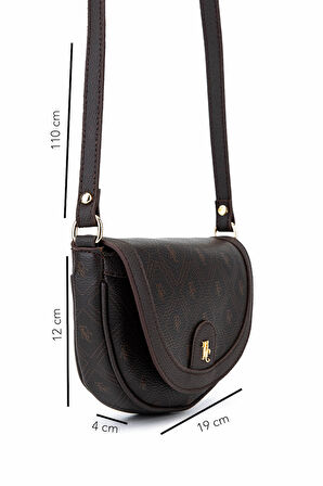 Tamer Tanca Kadın Suni Deri Kahverengi Desen Postacı Çanta 743 2338 BN CNT SK25-26 KAHVE GFRJ