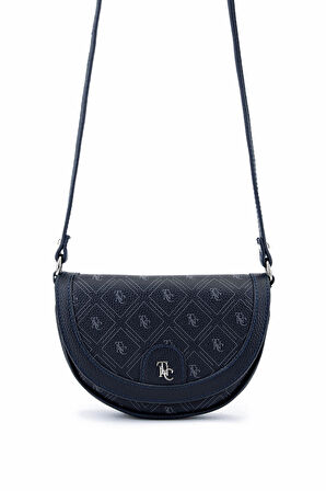 Tamer Tanca Kadın Suni Deri Lacivert Desen Postacı Çanta 743 2338 BN CNT SK25-26 LACI GFRJ