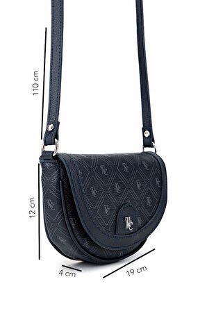 Tamer Tanca Kadın Suni Deri Lacivert Desen Postacı Çanta 743 2338 BN CNT SK25-26 LACI GFRJ