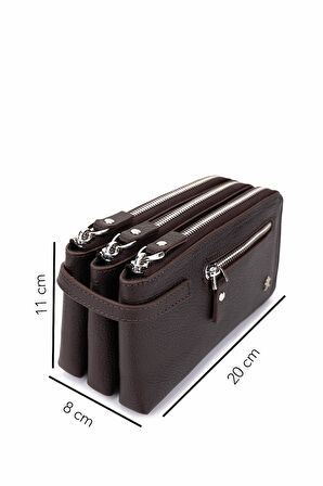 Tamer Tanca Erkek Hakiki Deri Kahverengi El Çantası 1148 8126 ERK CNT SK25-26 KAHVE FLTR