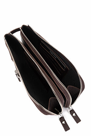 Tamer Tanca Erkek Hakiki Deri Kahverengi El Çantası 1148 8127 ERK CNT SK25-26 KAHVE FLTR