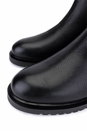 Tamer Tanca Erkek Hakiki Deri Siyah Floter Casual Bot 1174 4116 ERK BOT SK25-26 SIYAH FLTR