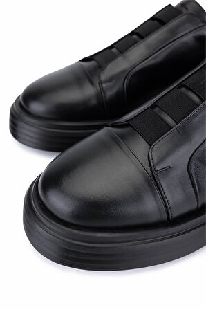 Tamer Tanca Erkek Hakiki Deri Siyah Sneakers & Spor Ayakkabı 966 A702 ERK AYK SK25-26 SIYAH