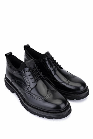 Tamer Tanca Erkek Hakiki Deri Siyah Açma Casual Ayakkabı 998 4411 ERK AYK SK25-26 SIYAH ACMA