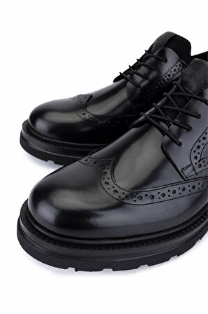 Tamer Tanca Erkek Hakiki Deri Siyah Açma Casual Ayakkabı 998 4411 ERK AYK SK25-26 SIYAH ACMA