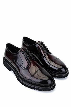 Tamer Tanca Erkek Hakiki Deri Bordo Klasik Ayakkabı 205 6155 ERK AYK SK25-26 BORDO ACMA