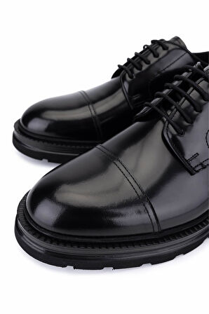 Tamer Tanca Erkek Hakiki Deri Siyah Açma Klasik Ayakkabı 205 6155 ERK AYK SK25-26 SIYAH ACMA