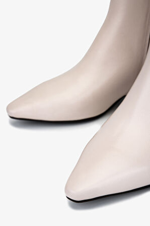 Valmenti Kadın Hakiki Deri Bej Topuklu Bot 492 2035 BN BOT SK25-26 BEJ DR