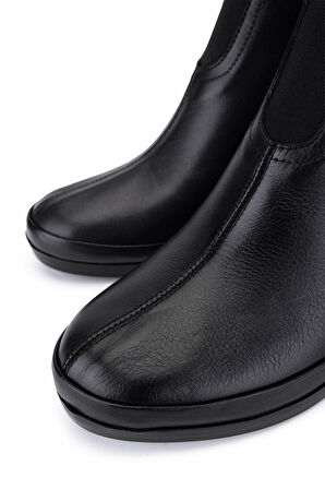 Tamer Tanca Kadın Hakiki Deri Siyah Topuklu Bot 824 640 BN BOT SK25-26 SIYAH CILT