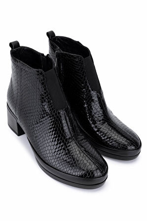 Tamer Tanca Kadın Hakiki Deri Siyah Bmb Topuklu Bot 824 640 BN BOT SK25-26 SIYAH BMB