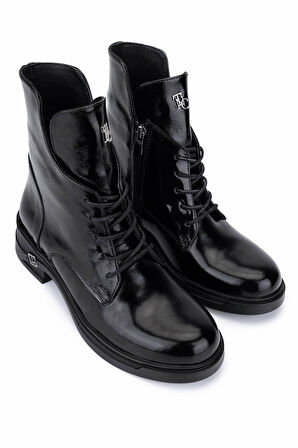 Tamer Tanca Kadın Siyah Rugan Casual Bot 1175 6512 BN BOT SK25-26 SIYAH RGN