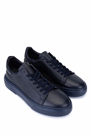 Tamer Tanca Erkek Hakiki Deri Lacivert Taban Sneakers & Spor Ayakkabı 04 2501 ERK AYK Y23 LACI TBN/LACI FLTR