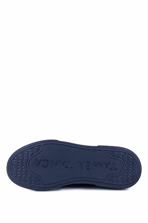 Tamer Tanca Erkek Hakiki Deri Lacivert Taban Sneakers & Spor Ayakkabı 04 2501 ERK AYK Y23 LACI TBN/LACI FLTR