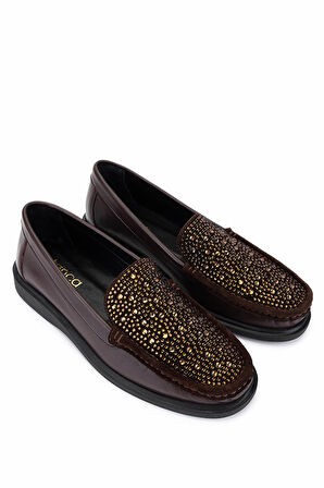 Tamer Tanca Kadın Hakiki Deri Kahverengi Loafer Ayakkabı 1120 842-7 BN AYK SK25-26 KHV DR/KHV TAS