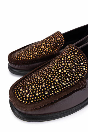 Tamer Tanca Kadın Hakiki Deri Kahverengi Loafer Ayakkabı 1120 842-7 BN AYK SK25-26 KHV DR/KHV TAS