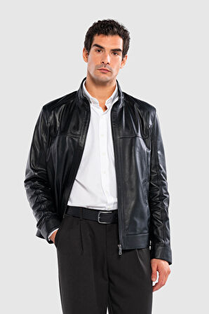 Tamer Tanca Erkek Hakiki Deri Siyah Deri Mont 415 K-133 ERK DERI MONT SIYAH ZIG