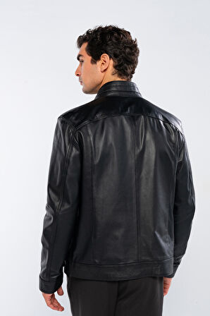 Tamer Tanca Erkek Hakiki Deri Siyah Deri Mont 415 K-133 ERK DERI MONT SIYAH ZIG