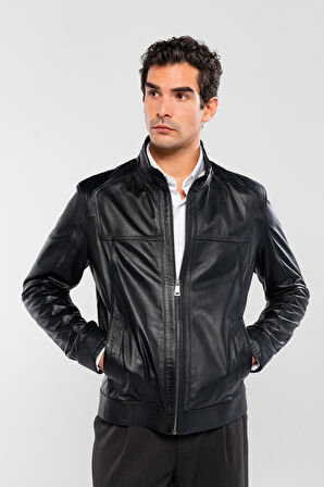 Tamer Tanca Erkek Hakiki Deri Siyah Deri Mont 415 K-133 ERK DERI MONT SIYAH ZIG