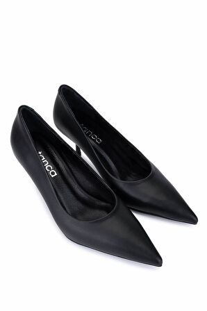 Tamer Tanca Kadın Suni Deri Siyah Deri Topuklu Ayakkabı 1160 2026 BN AYK SK25-26 SIYAH DR