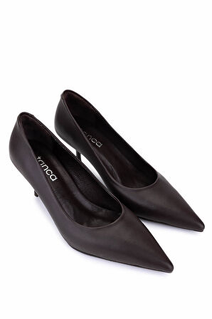 Tamer Tanca Kadın Suni Deri Kahverengi Topuklu Ayakkabı 1160 2026 BN AYK SK25-26 KAHVE DR