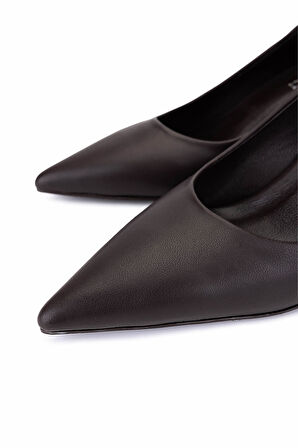 Tamer Tanca Kadın Suni Deri Kahverengi Topuklu Ayakkabı 1160 2026 BN AYK SK25-26 KAHVE DR