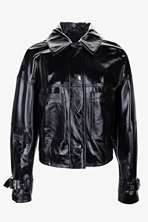 Valmenti Kadın Siyah Deri Mont 616 Z-4043 BN DERIMONT SK25/26 BLACK ZENO ZIG