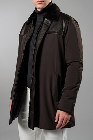 Tamer Tanca Erkek Tekstil & Deri Kahverengi Mont 616 MDS-941 ERK KABAN SK25/26 KAHVE