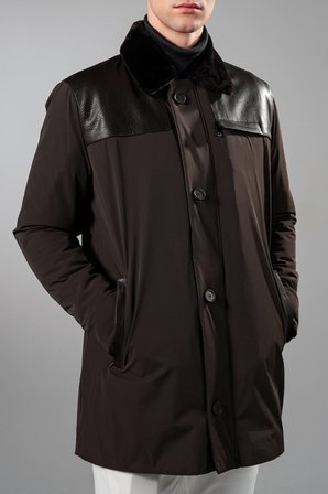 Tamer Tanca Erkek Tekstil & Deri Kahverengi Mont 616 MDS-941 ERK KABAN SK25/26 KAHVE