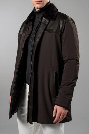 Tamer Tanca Erkek Tekstil & Deri Kahverengi Mont 616 MDS-941 ERK KABAN SK25/26 KAHVE