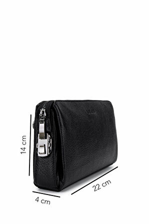 Tamer Tanca Erkek Hakiki Deri Siyah Floter El Çantası 147 894 ERK CNT SK25-26 SIYAH FLTR