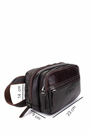 Tamer Tanca Erkek Hakiki Deri Kahverengi El Çantası 147 1197 ERK CNT SK25-26 KAHVE DR