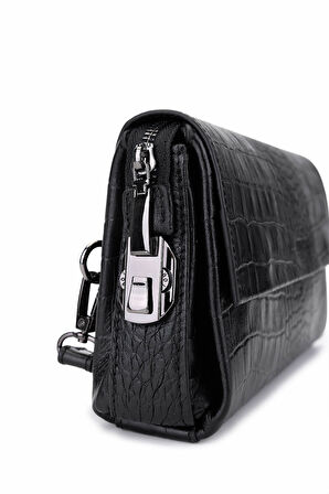 Tamer Tanca Erkek Hakiki Deri Siyah Kroko El Çantası 147 899 ERK CNT SK25-26 SIYAH KROKO