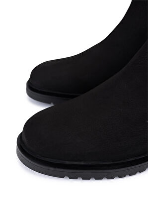 Tamer Tanca Erkek Hakiki Deri Siyah Nubuk Casual Bot 1174 4116 ERK BOT SK25-26 SIYAH NBK